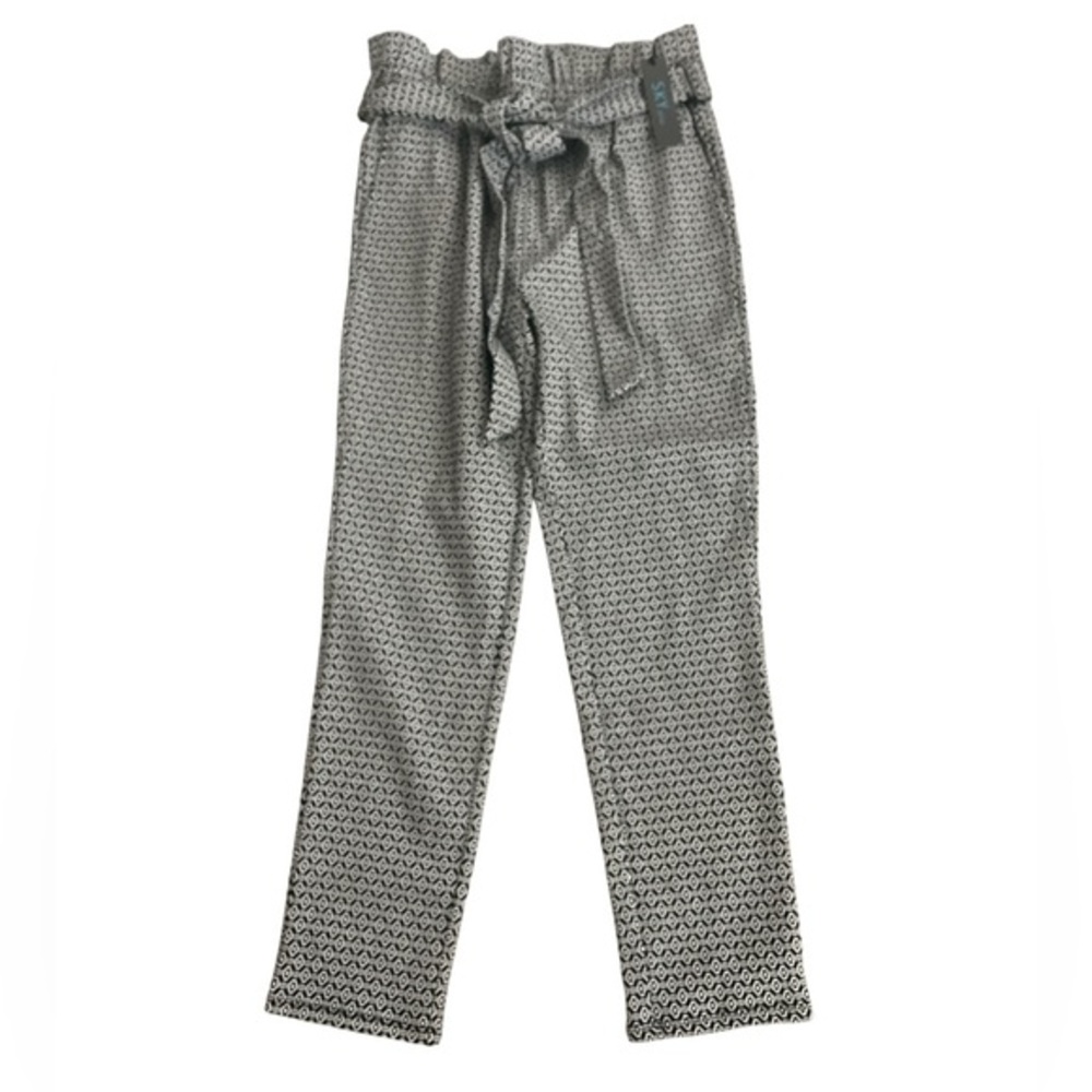 Sky Plus Black and White Slim Fit Pants
